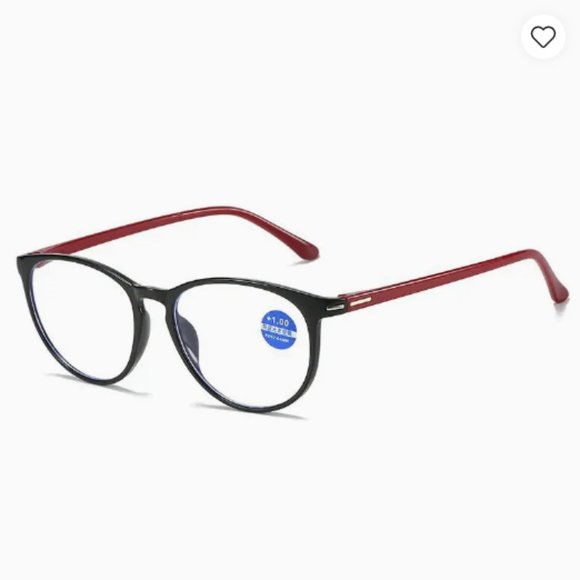 Unisex Round Reading Retro Glasses Anti-Blue Lightweight +2.50 Bicolor - Picture 2 of 5